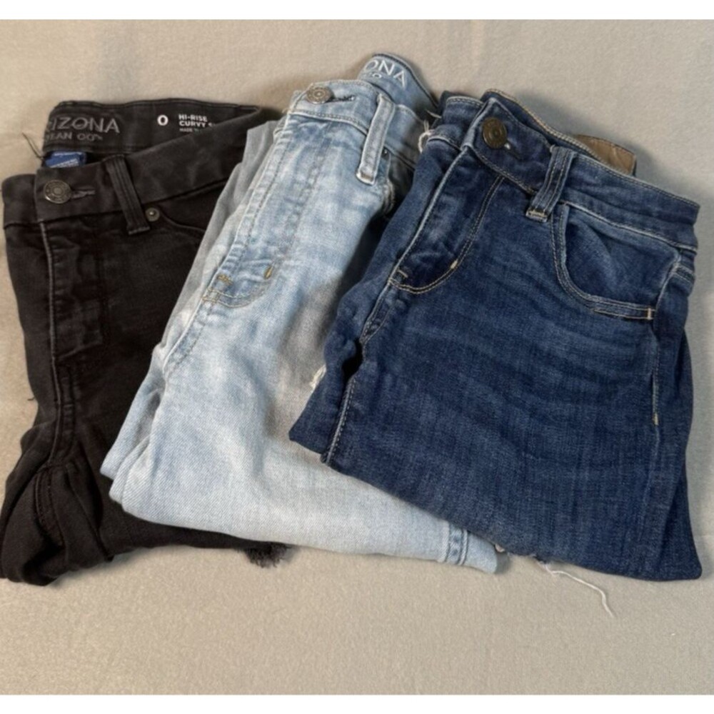 Lot of 3 American Eagle Jeans Size 0 Jeggings & Size 0 Curvy Stretch Denim